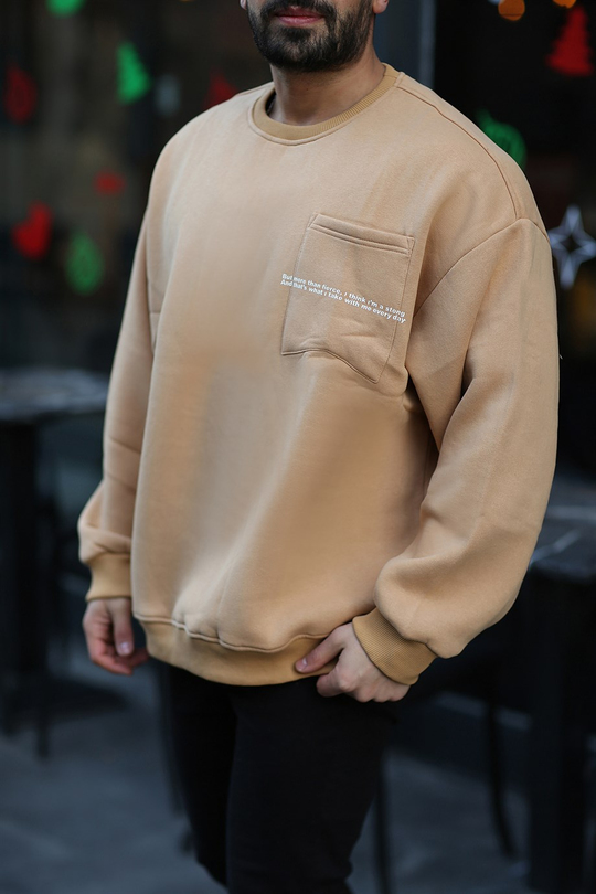 SWEATSHİRTYüksek Kalite 3 İplik Taba Göğüs LeaderShip Baskılı Bisiklet Yaka Sweatshirt VMS