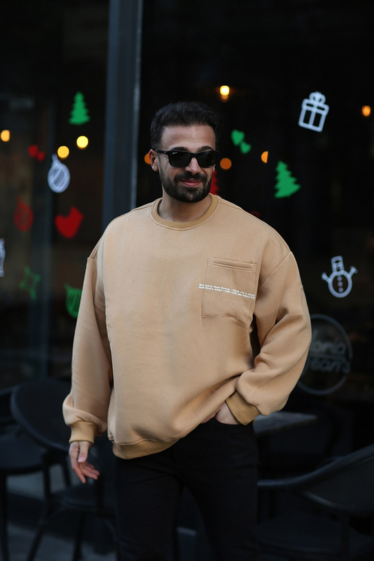 SWEATSHİRTYüksek Kalite 3 İplik Taba Göğüs LeaderShip Baskılı Bisiklet Yaka Sweatshirt VMS