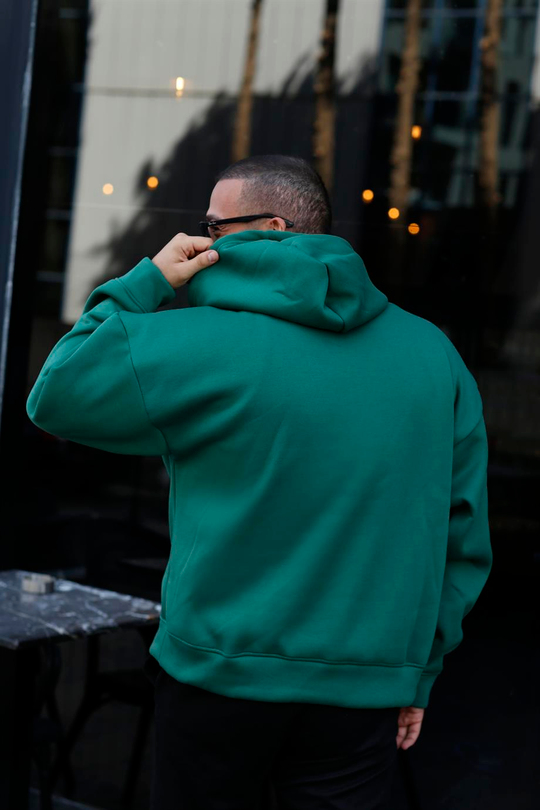 SWEATSHİRTZümrütyeşili 3 İplik Oversize Kapşonlu Hoodie Sweatshirt SC