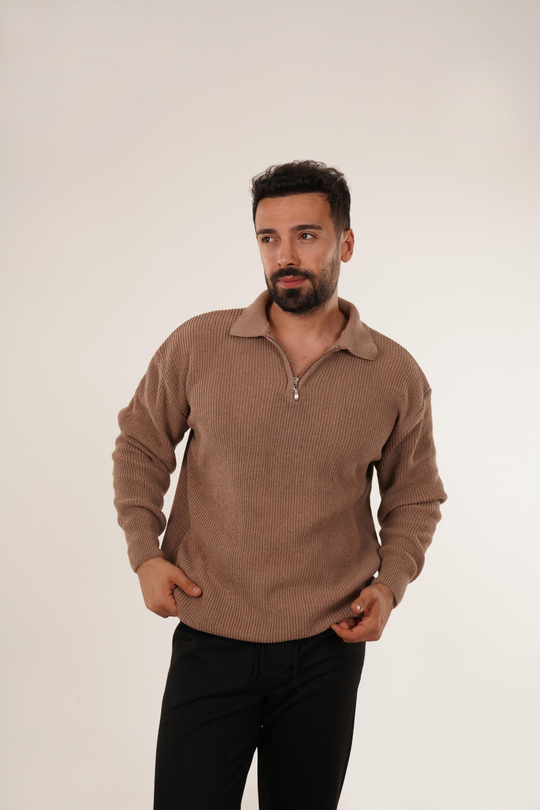 SweatTaba Selanik Polo Fermuarlı Kazak