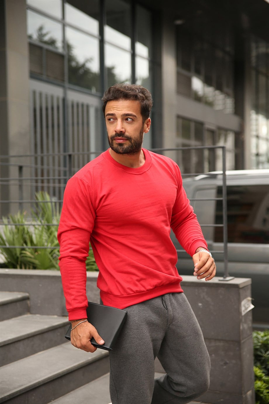 SWEATUnisex 2 İplik Kırmızı Sweatshirt 