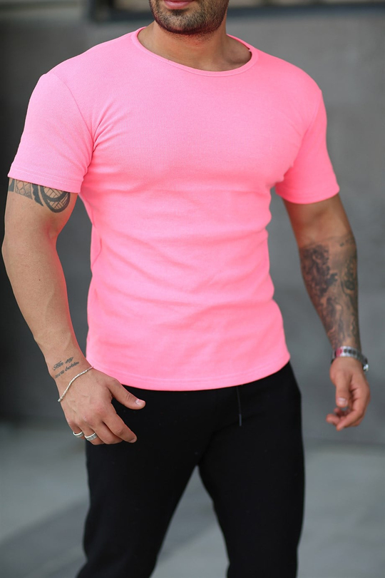 T-SHİRTAçık Pembe Kumaş Basic T-SHİRT