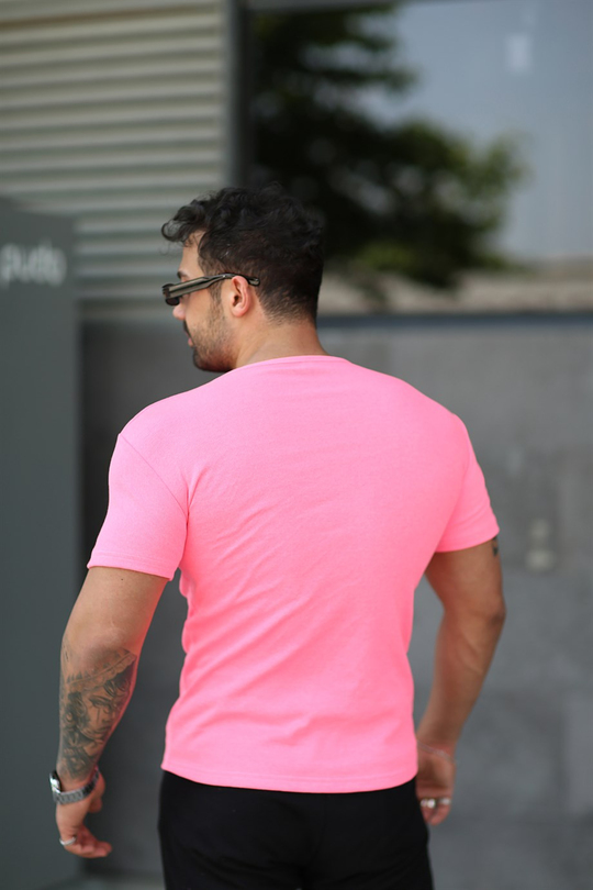 T-SHİRTAçık Pembe Kumaş Basic T-SHİRT