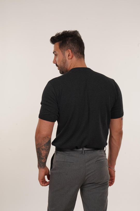 T-SHİRTAntrasit Düz Triko T-shirt TB