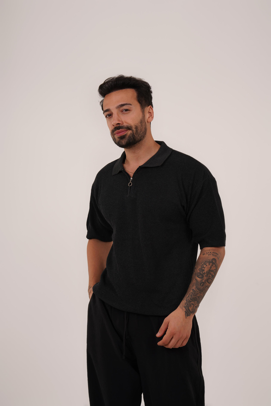 T-SHİRTAntrasit Selanik Polo Yaka Fermuarlı TK 1021