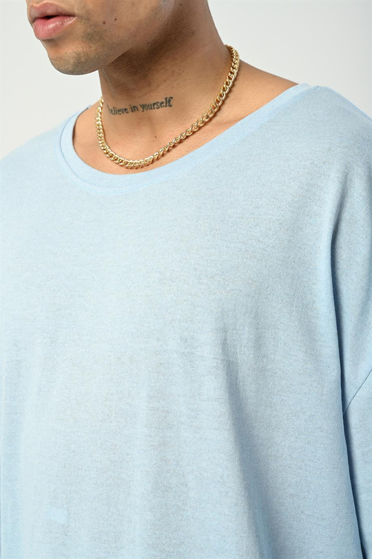 T-SHİRTBebemavi Düz Suprem Oversize T-SHIRT SC