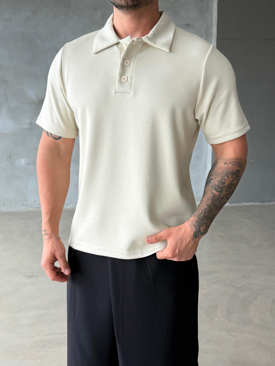 T-SHİRTBej Premium Pike Polo Yaka Antioch 9446