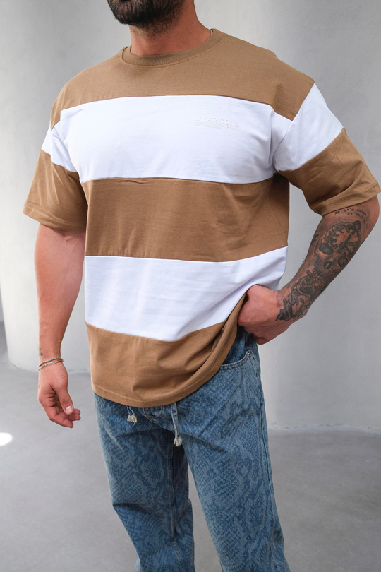 T-SHİRTBej Wear Compak Parçalı Bisiklet Yaka T-shirt SNZ m3885