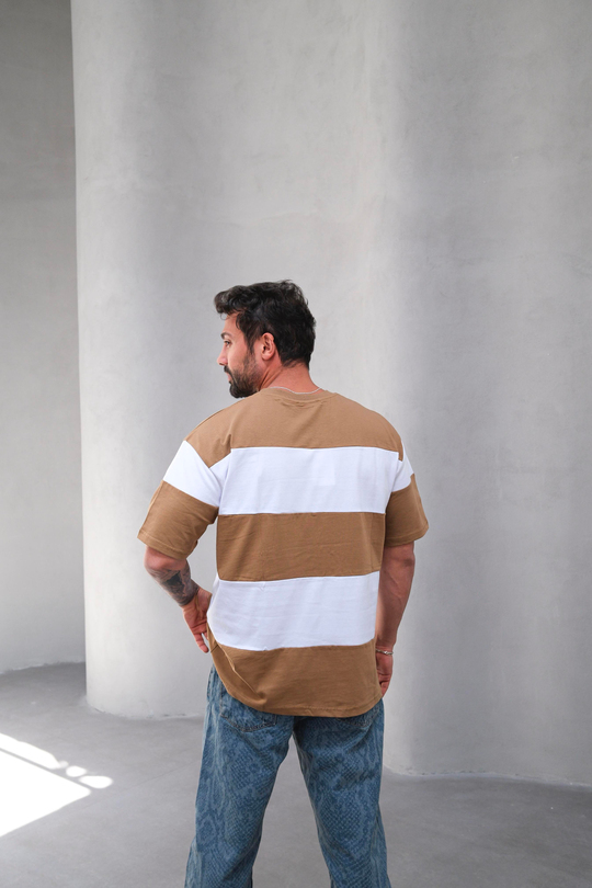 T-SHİRTBej Wear Compak Parçalı Bisiklet Yaka T-shirt SNZ m3885