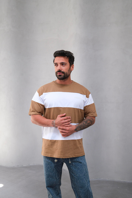 T-SHİRTBej Wear Compak Parçalı Bisiklet Yaka T-shirt SNZ m3885