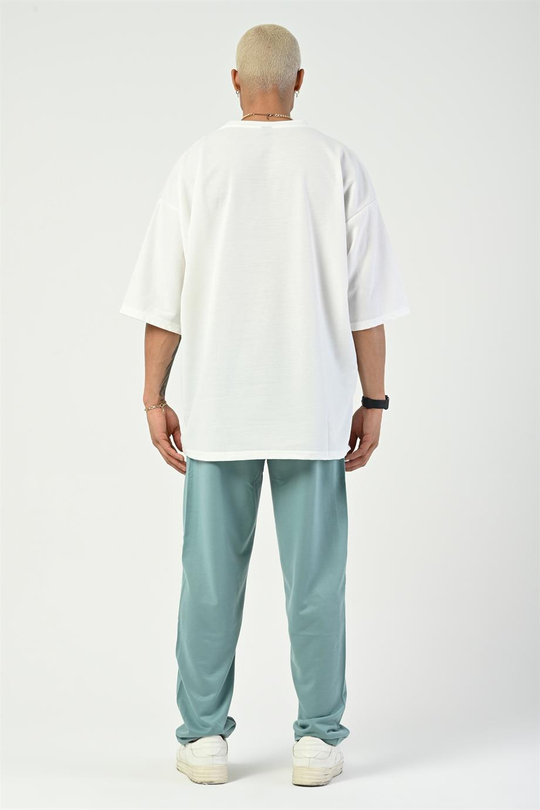 T-SHİRTBeyaz 2 İplik Double Kalıp Oversize T-SHIRT GRK