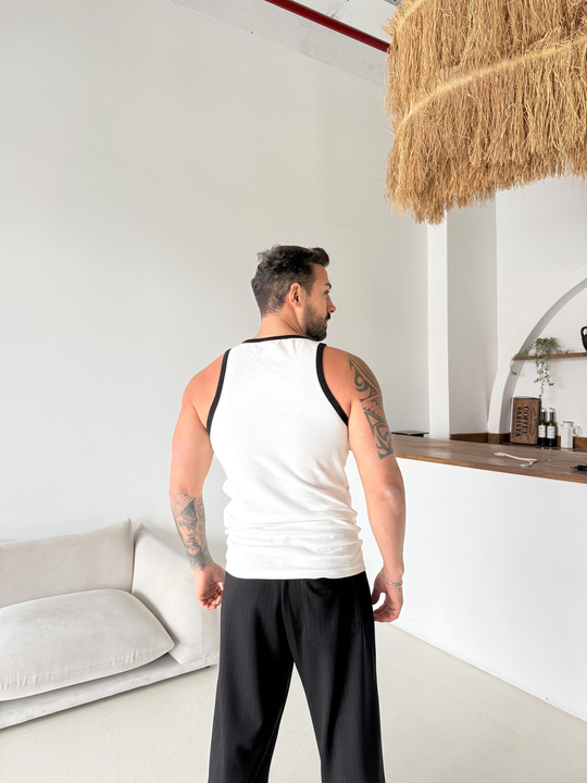 T-SHİRTBeyaz Biyeli Compak Atlet VMS VS 70-156