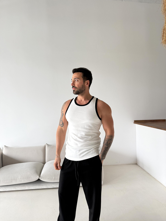 T-SHİRTBeyaz Biyeli Compak Atlet VMS VS 70-156