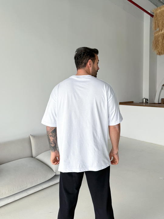 T-SHİRTBeyaz Düz Compak Oversize T-SHİRT SC
