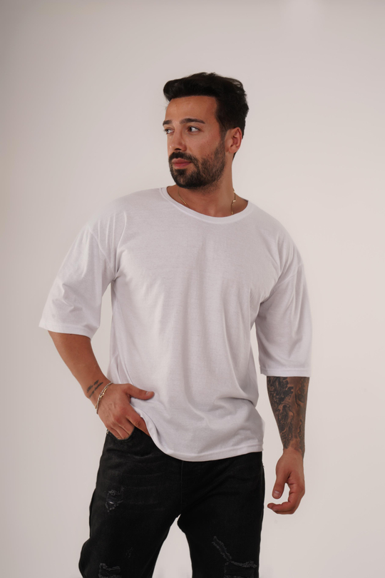 T-SHİRTBeyaz Düz Suprem Oversize SC