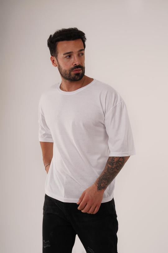 T-SHİRTBeyaz Düz Suprem Oversize SC