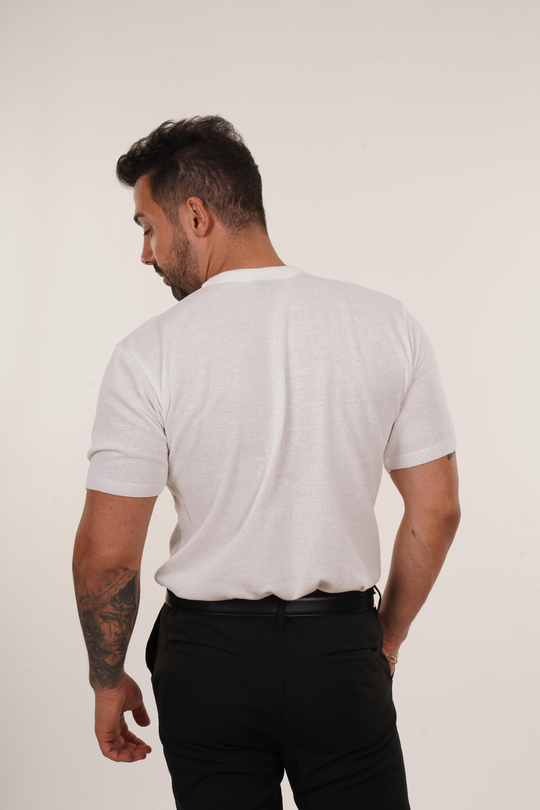 T-SHİRTBeyaz Düz Triko T-shirt TB