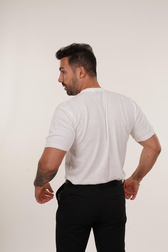 T-SHİRTBeyaz Düz Triko T-shirt TB
