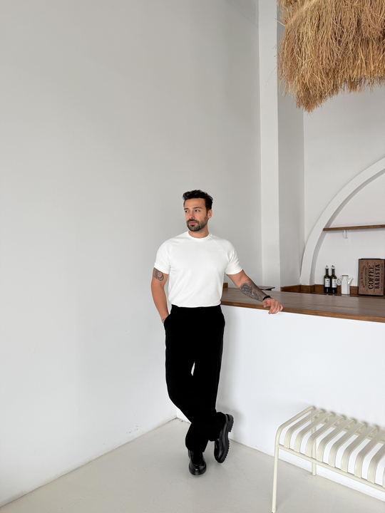T-SHİRTBeyaz Reglan Crep Tişört MSS