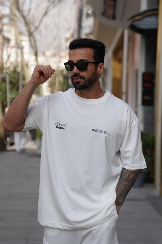 T-SHİRTBeyaz Smoking Kills Sırt Baskılı Oversize T-Shirt MHL