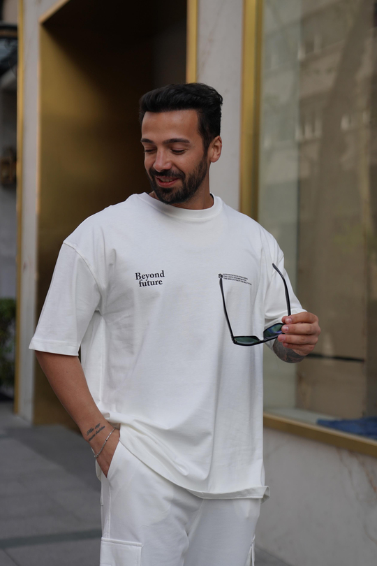 T-SHİRTBeyaz Smoking Kills Sırt Baskılı Oversize T-Shirt MHL