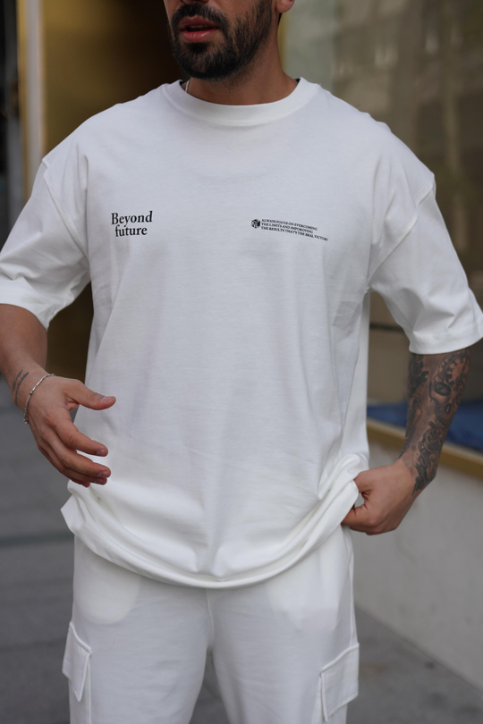T-SHİRTBeyaz Smoking Kills Sırt Baskılı Oversize T-Shirt MHL