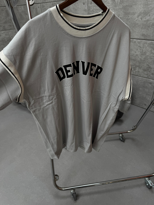 T-SHİRTBoyamagri Denver Baskılı Parçalı Oversize T-SHIRT PNC
