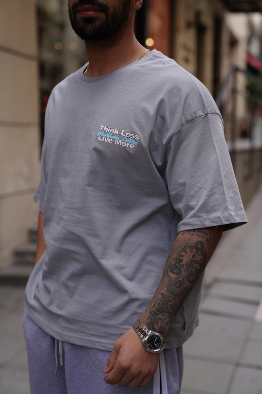 T-SHİRTBoyamagri Think Less Oversize T-Shirt VMS 30202