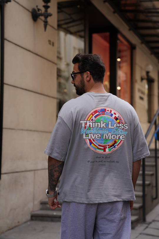T-SHİRTBoyamagri Think Less Oversize T-Shirt VMS 30202