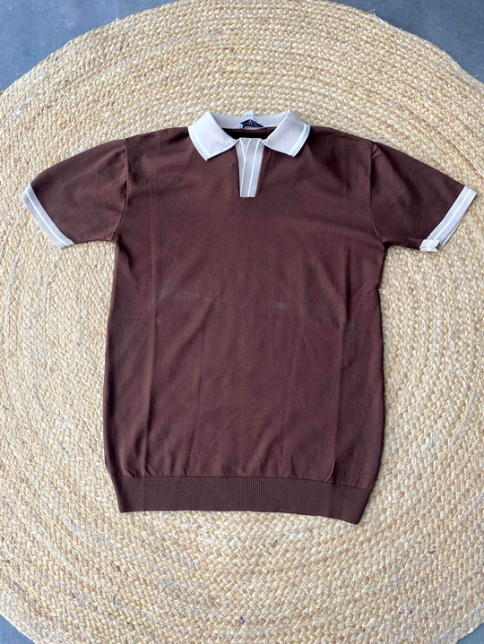 T-SHİRTEkru Tek Cepli Triko Polo Yaka T-shirt PNC