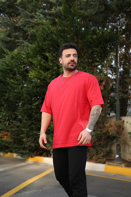 T-shirtErkek Kırmızı Oversize Tshirt