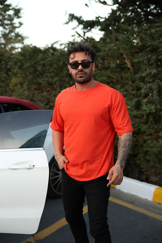 T-shirtErkek Turuncu Oversize Tshirt