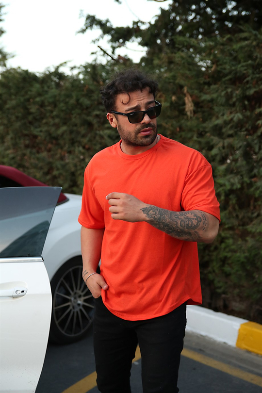 T-shirtErkek Turuncu Oversize Tshirt