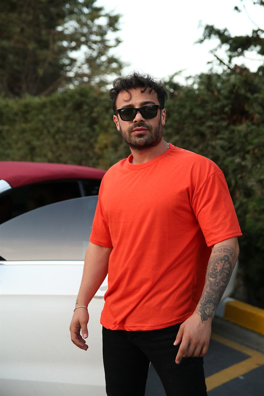 T-shirtErkek Turuncu Oversize Tshirt