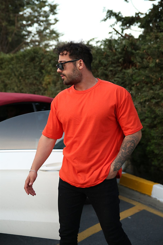 T-shirtErkek Turuncu Oversize Tshirt