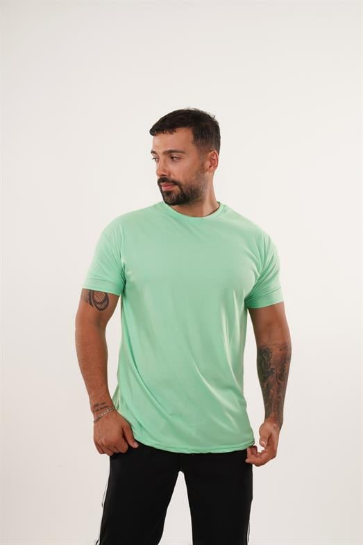 T-SHİRTFosforyeşil Slim Fit Basic T-SHİRT TB