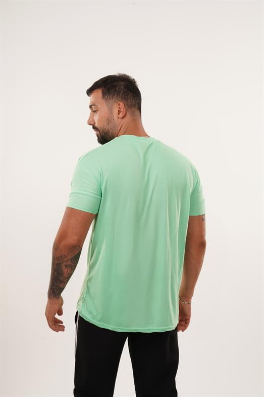 T-SHİRTFosforyeşil Slim Fit Basic T-SHİRT TB