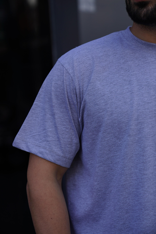 T-SHİRTGri Compak Düz Oversize T-Shirt SNZ