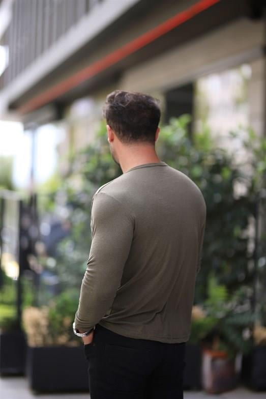 T-SHİRTHaki Erkek Slim Fit Body