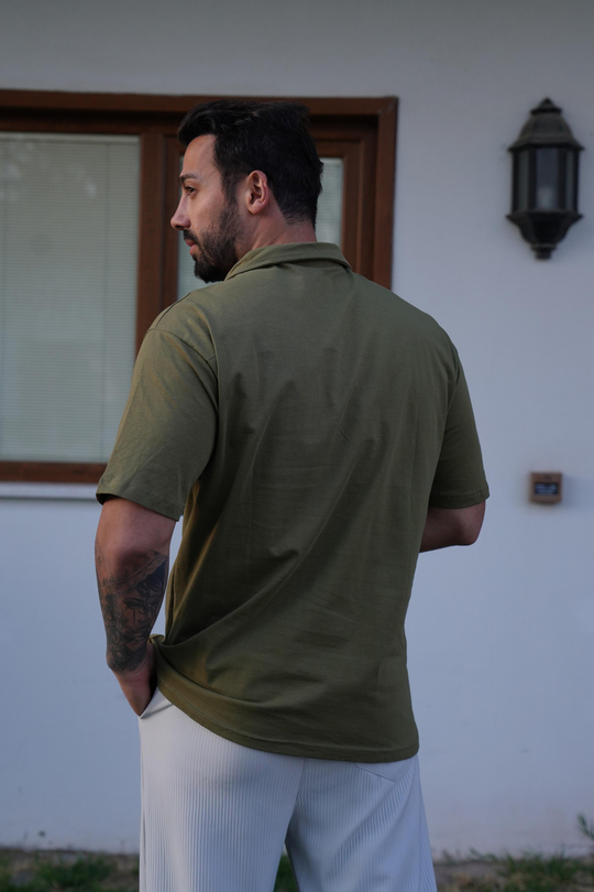 T-SHİRTHaki Suprem Gizli Patlı T-Shirt SNZ 3905