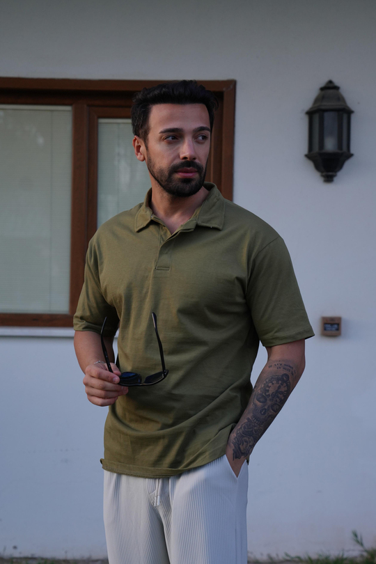 T-SHİRTHaki Suprem Gizli Patlı T-Shirt SNZ 3905