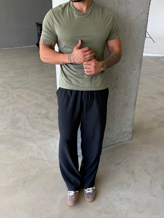 T-SHİRTHaki Yumuşak Doku Slim Fit Süprem Tişört PNC 8167