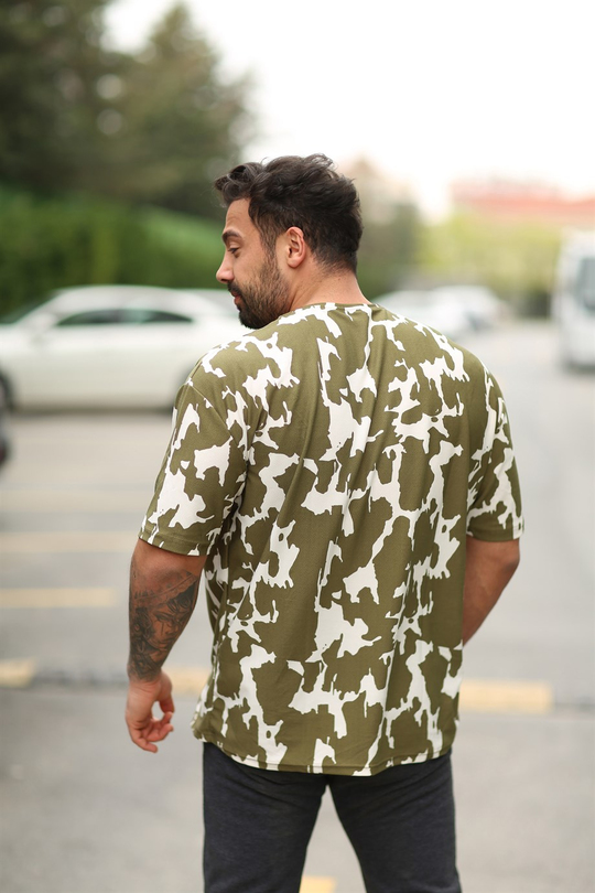 T-SHİRTHakiye Beyaz Batik Oversize T-SHİRT TMB