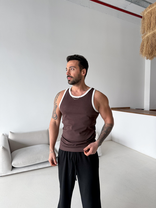 T-SHİRTKahve Biyeli Compak Atlet VMS VS 70-156