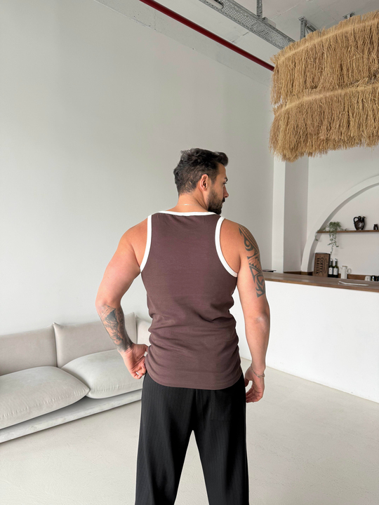 T-SHİRTKahve Biyeli Compak Atlet VMS VS 70-156