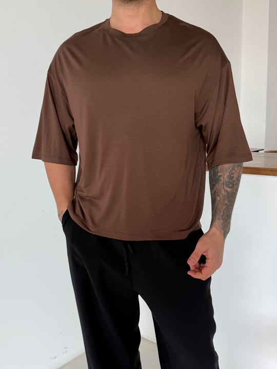 T-SHİRTKahve Oysho Suprem Bol T-SHİRT PNC 8150
