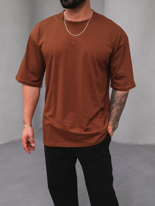 T-SHİRTKahve Pamuk Compak T-shirt SC