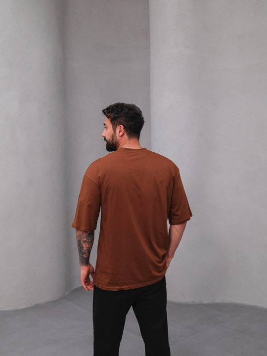 T-SHİRTKahve Pamuk Compak T-shirt SC