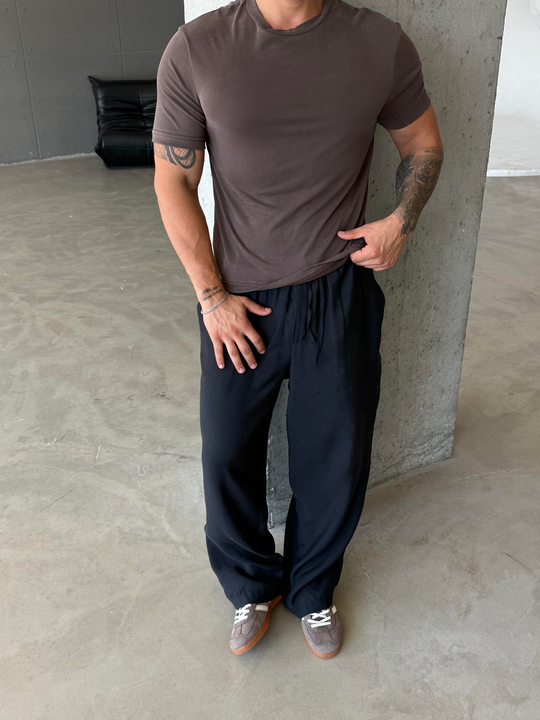 T-SHİRTKahve Yumuşak Doku Slim Fit Süprem Tişört PNC 8167