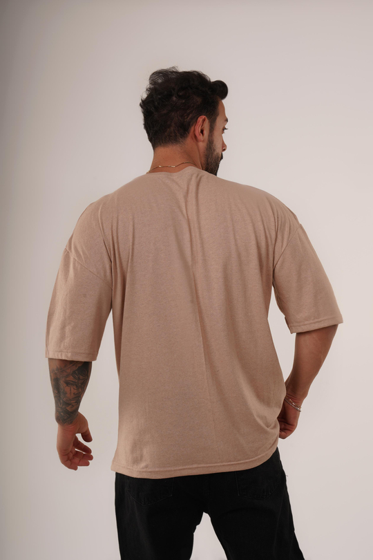 T-SHİRTKrem Düz Suprem Oversize SC